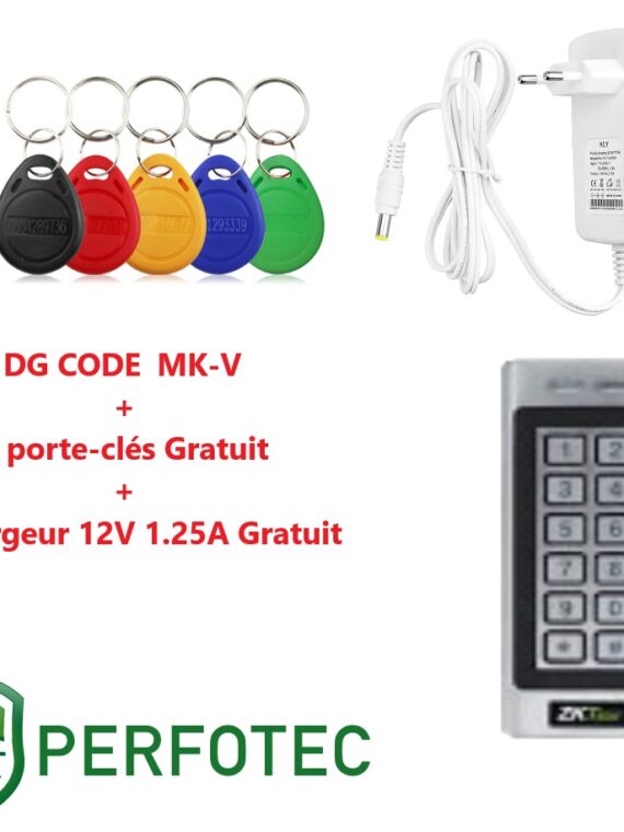 digicode exterieur pour porte avec 5 porte-clés Gratuit  et chargeur 12v1.25a